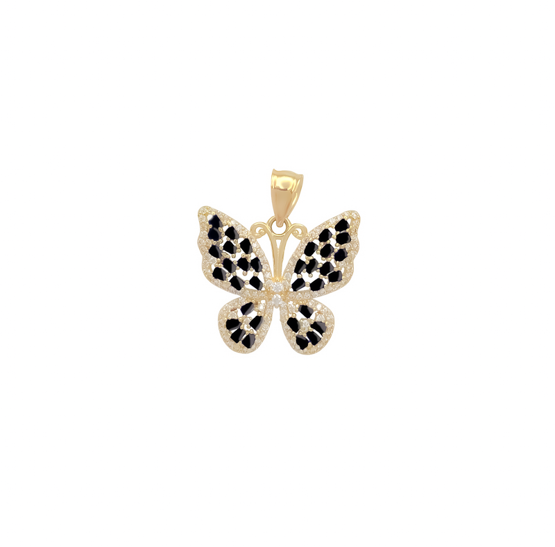 Zirconia Butterfly Pendant (14K)