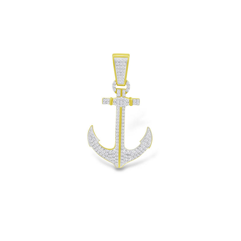 Diamond Anchor Pendant (14K)