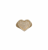 Zirconia Iced-Out Heart Ring (14K)