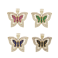 Zirconia Butterfly Pendant (14K)