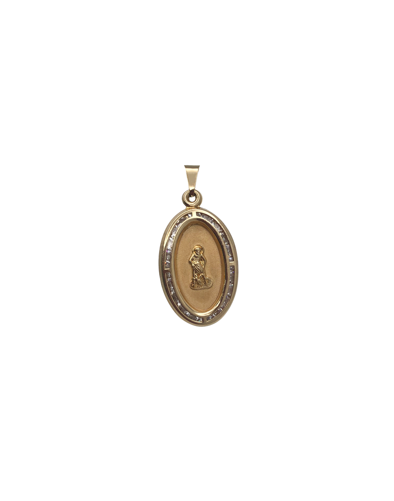 Zirconia Saint Lazarus Pendant (14K )