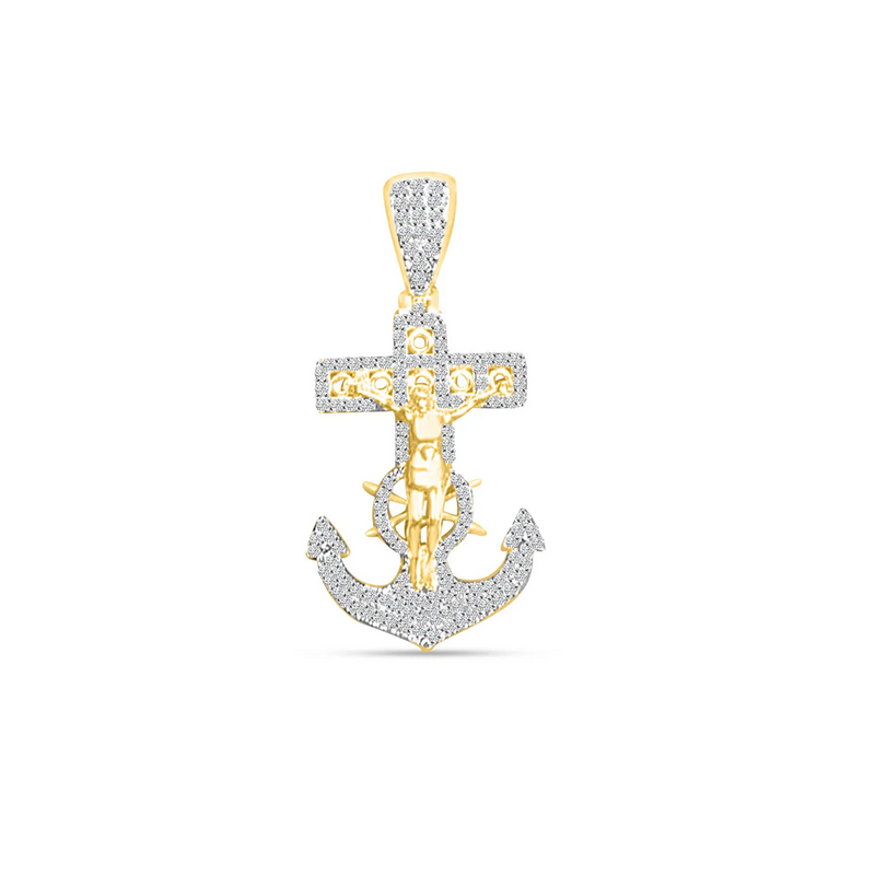 Diamond Anchor Pendant (14K)