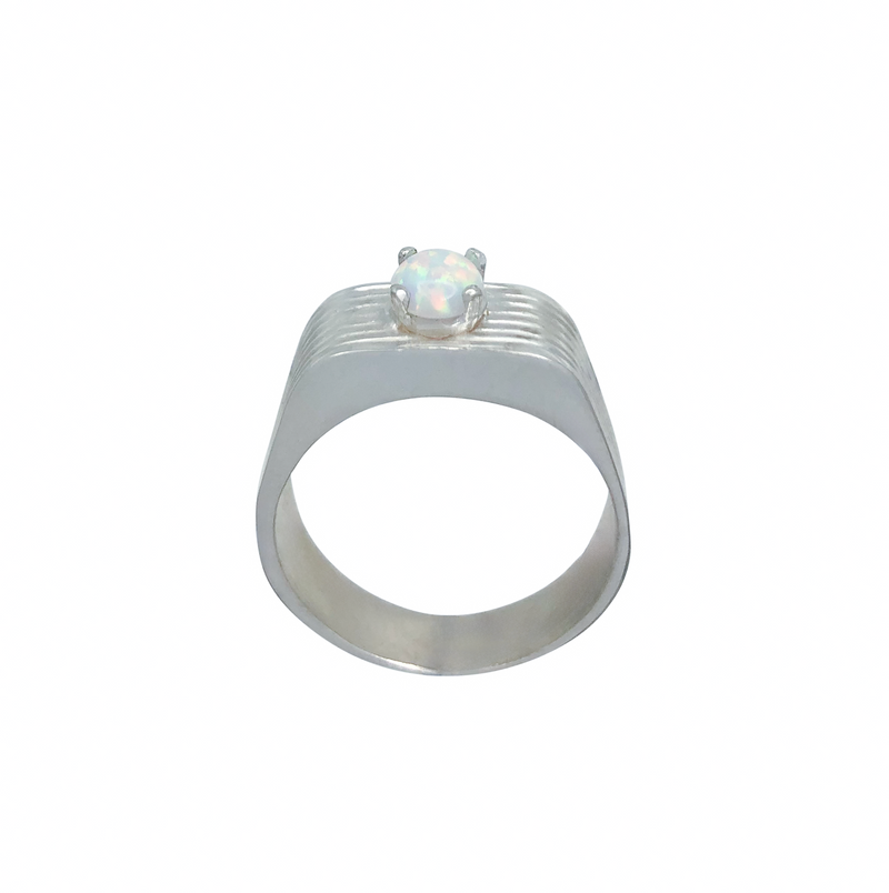 Round Opal Ring (Silver)