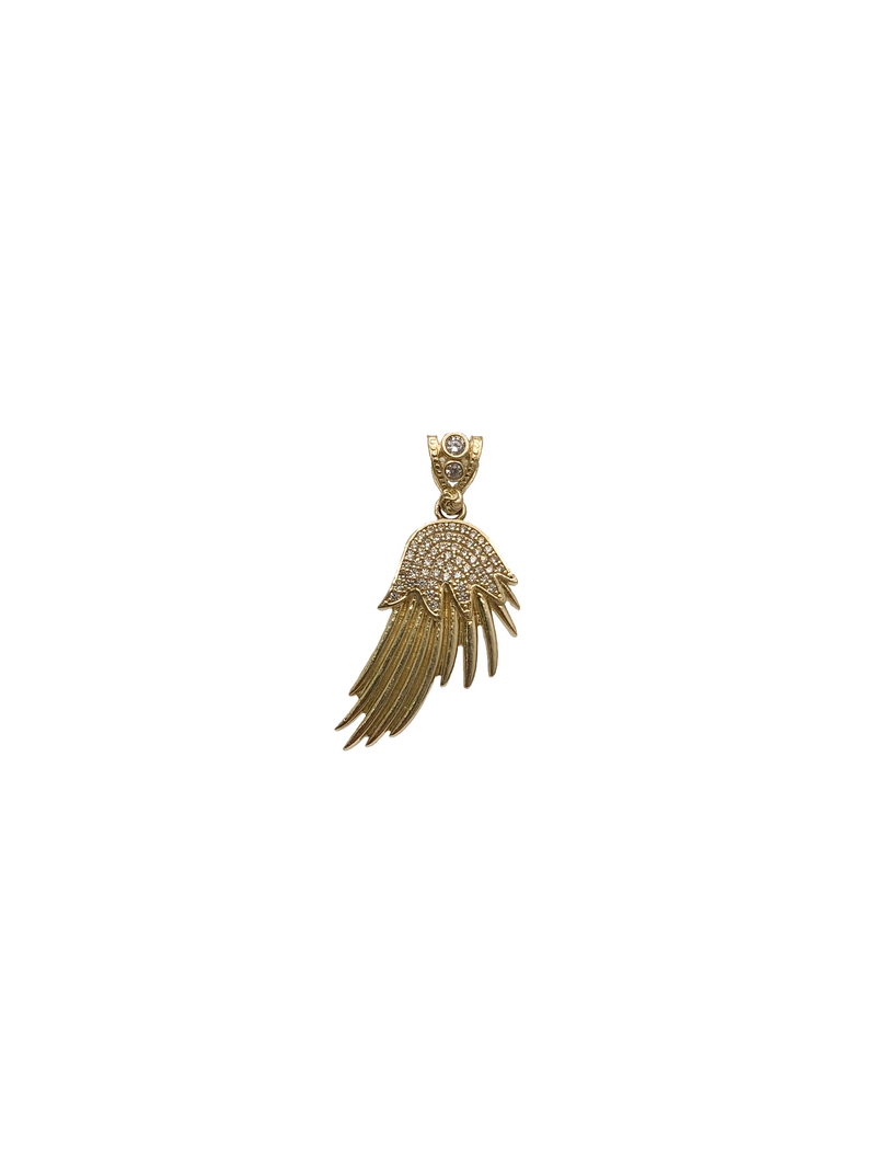 Cubic Zirconia Wing Pendant (14K)