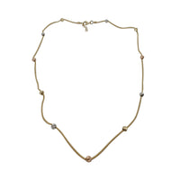 Tricolor Moon Cut Ball Chain (14K)