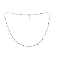 Tricolor Moon Cut Round & Oval Ball Chain (14K)