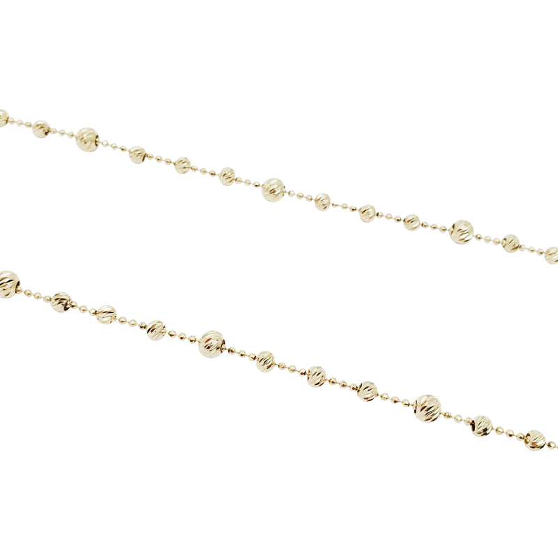 Diamond-Cut Ball Chain (14K)