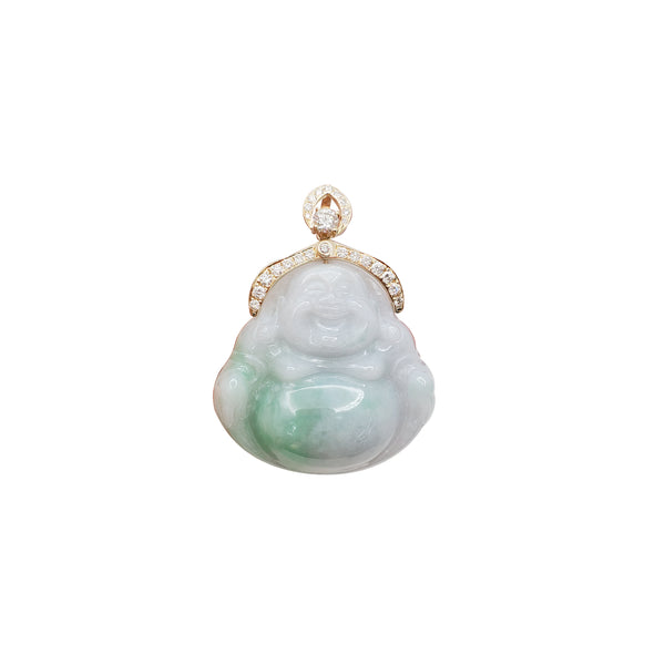 Jade Buddha Diamond Pendant (14K)