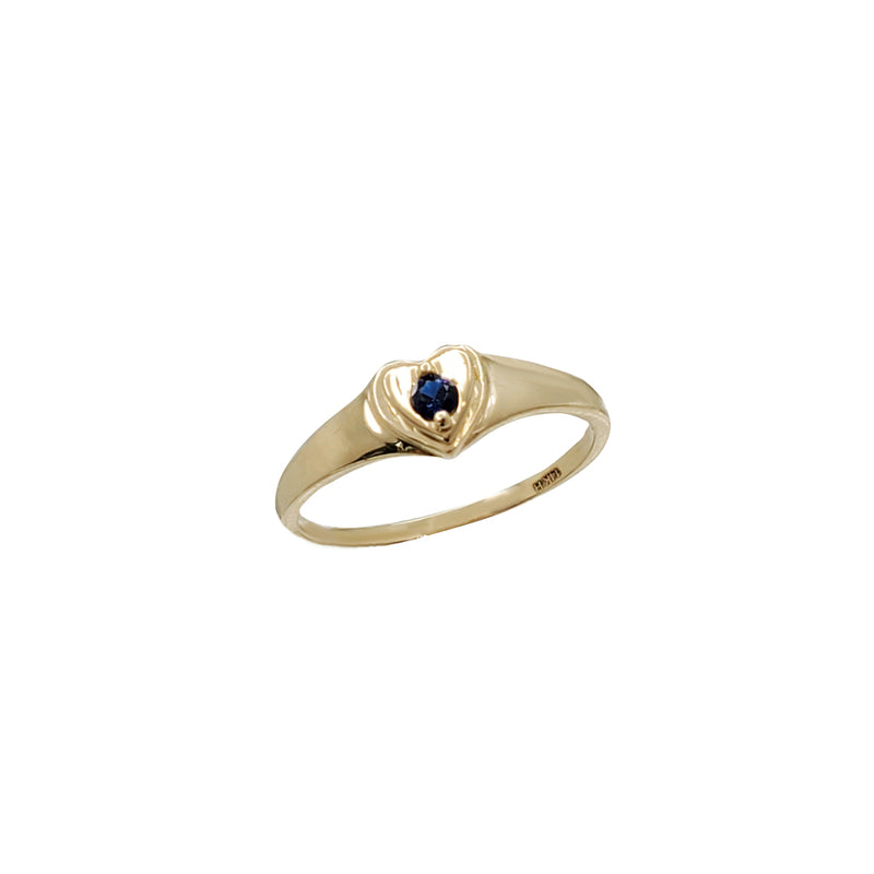 Baby-Sized/ Pinky CZ Heart Ring (14K)