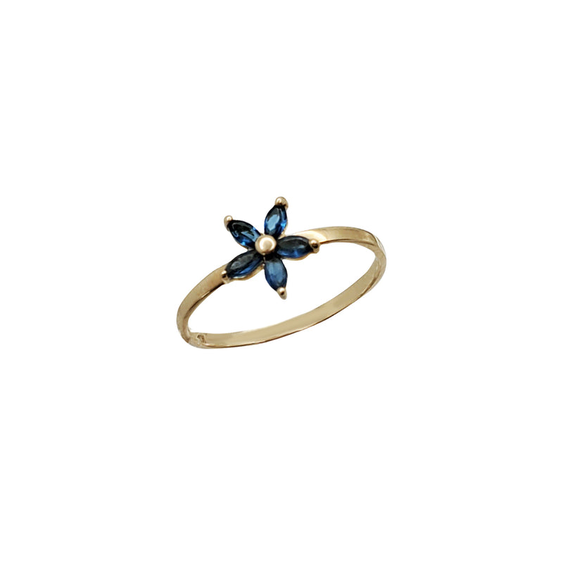 Baby-Sized/ Pinky CZ Flower Ring (14K)