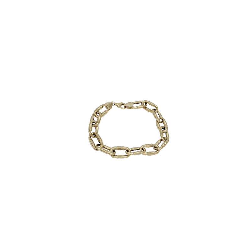 Fancy Paperclip Link  Bracelet (14K)