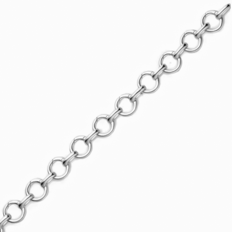 Round Cable Link Bracelet (Silver)