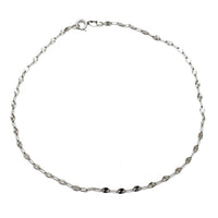 Diamond Cut Cable Strips Anklet Bracelet (14K)