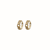 Chain Link Huggie Earrings (14K)