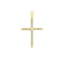 Diamond Cross Pendant (14K).