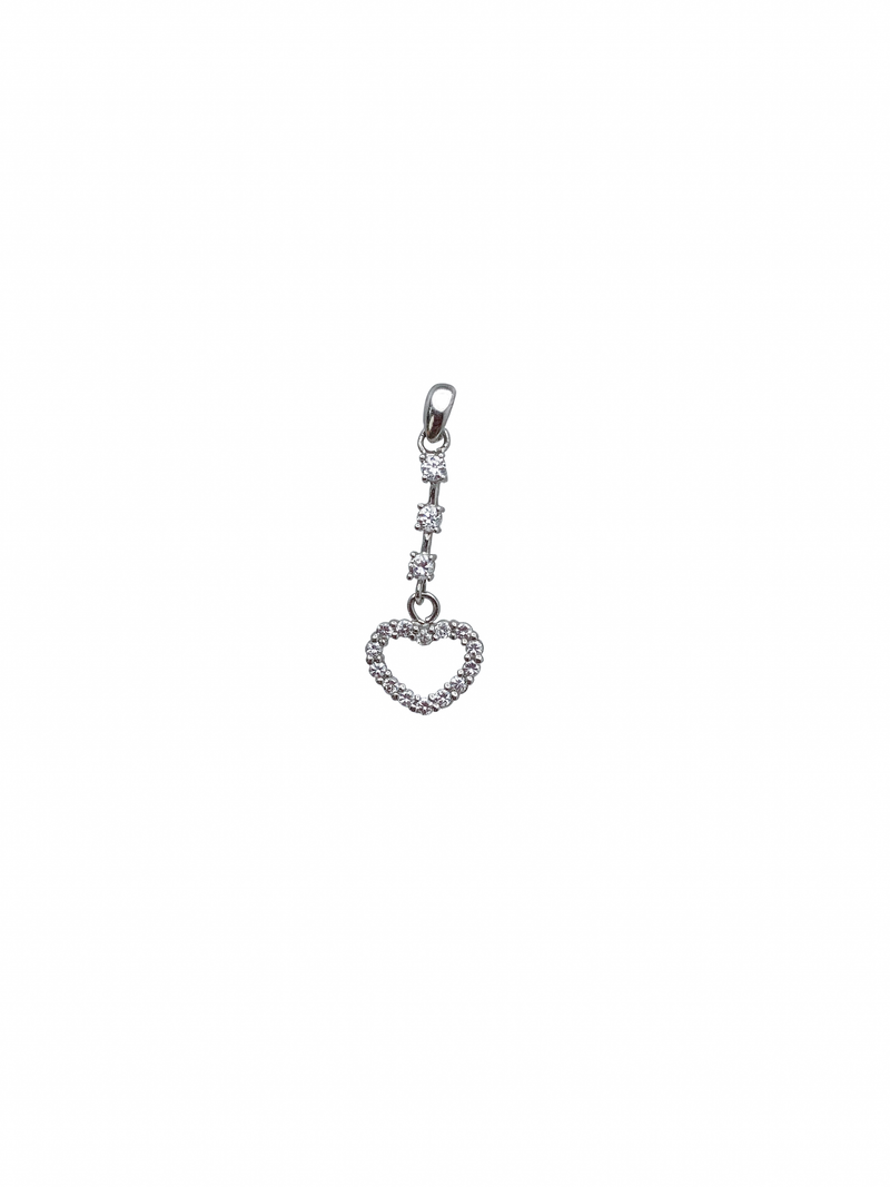 Zirconia Heart Fancy Pendant (14k)