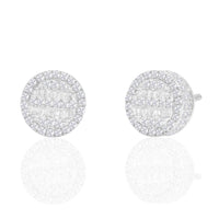 Baguette & Round Brilliant Diamond Stud Earrings (14K)