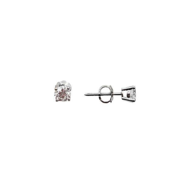 [0.55 cts]Single Diamond Stud Earrings (14K)