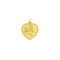 [幸福] Dog (狗) Zodiac Sign Good Luck & Happiness Heart Pendant (24K)