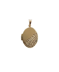 Oval Shape Diamond-Cut Locket (14K)