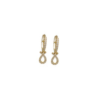 Drop Cubic Zirconia Huggie Earring (14K)