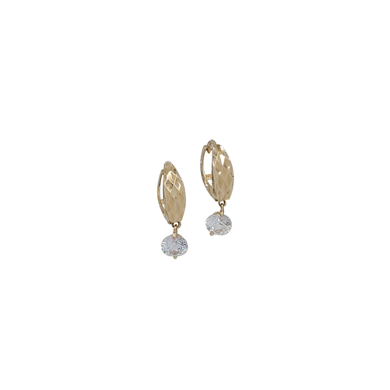 Zirconia  Huggie Earrings (14K)