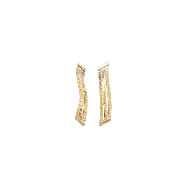 Herring Bone Fancy Earrings(14K)