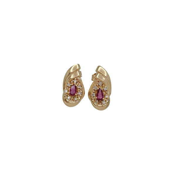 Ruby Diamond Earrings (14K)