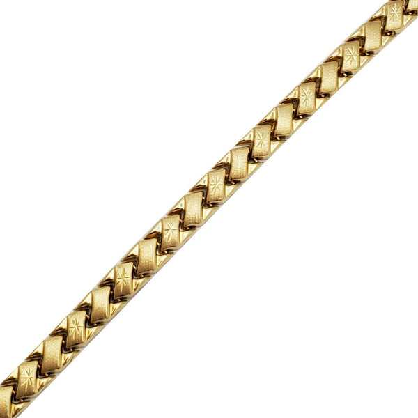 Brushed-Finish North Star Diamond-cuts Fancy Bracelet (14K)