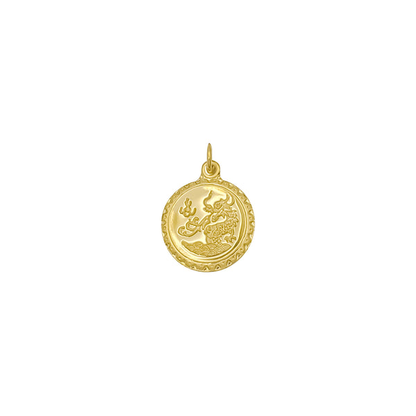 Dragon Round Pendant (24K)