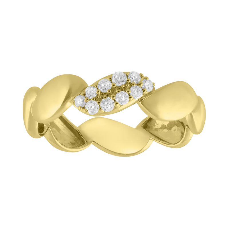 Diamond Petal Shape Ring (14K)