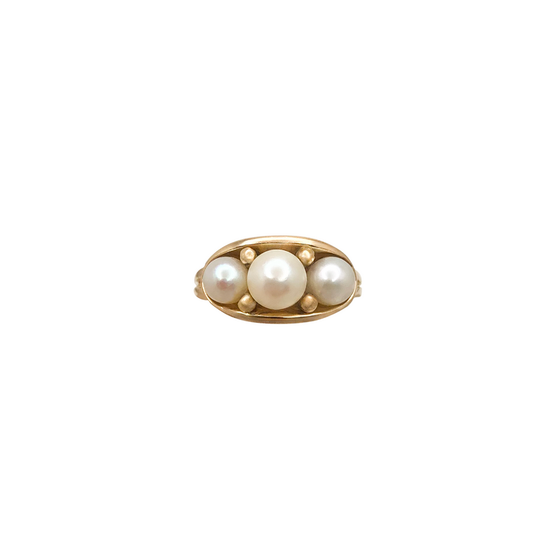 Plain Pearl Ring (14K)