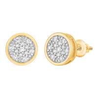 Round Cluster Diamond Pave Stud Earring (14K)