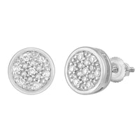 Round Cluster Diamond Pave Stud Earring (14K)