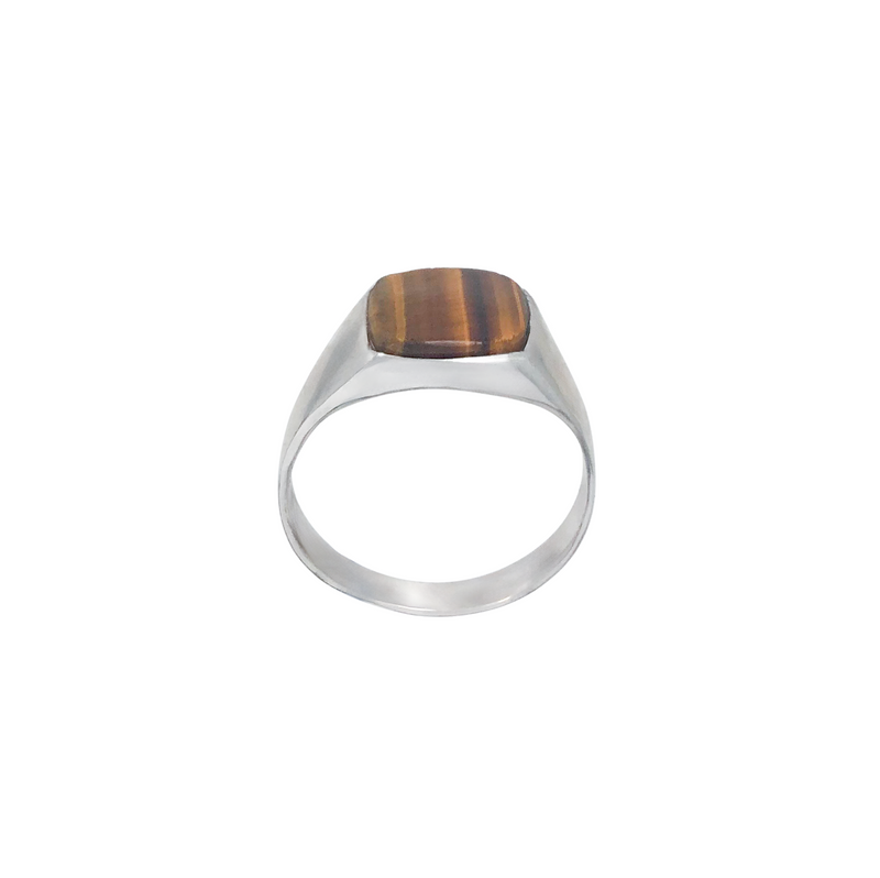 Square Tiger Eye Ring (Silver)