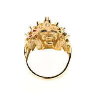 Cubic Zirconia Indian Head Ring (14K)