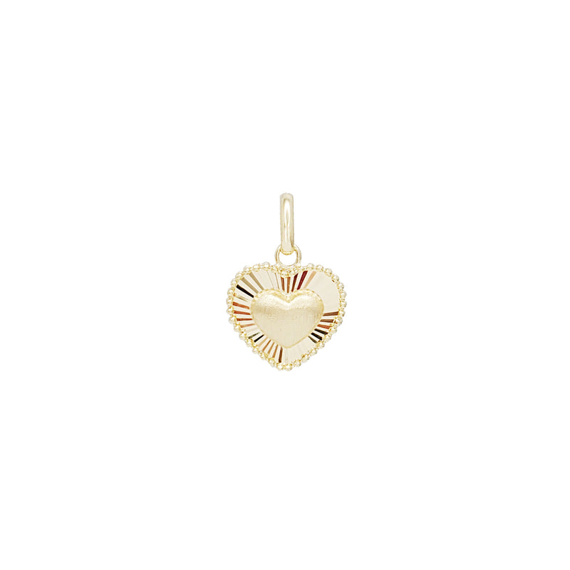 Heart Diamond Cut Pendant (14K)