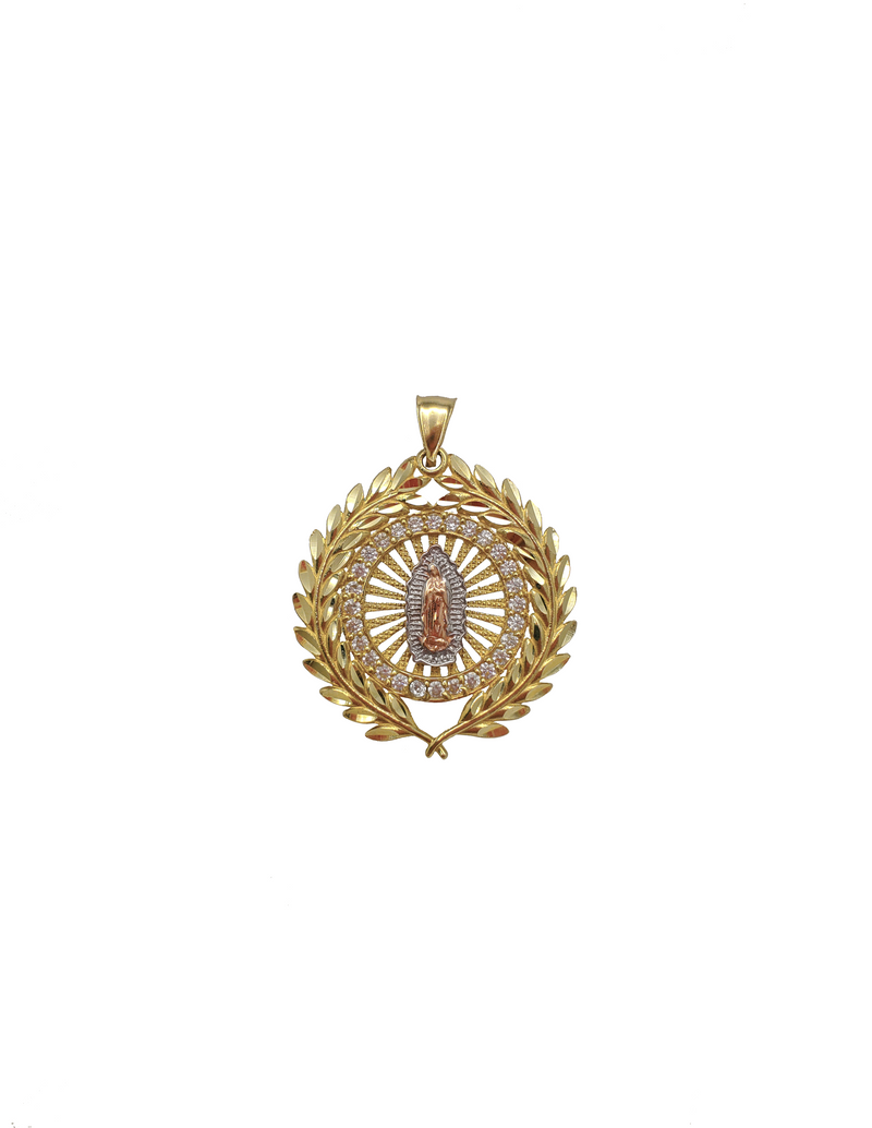 Diamond-Cut Zirconia Tri-Color Virgin Mary Spiking (14K)