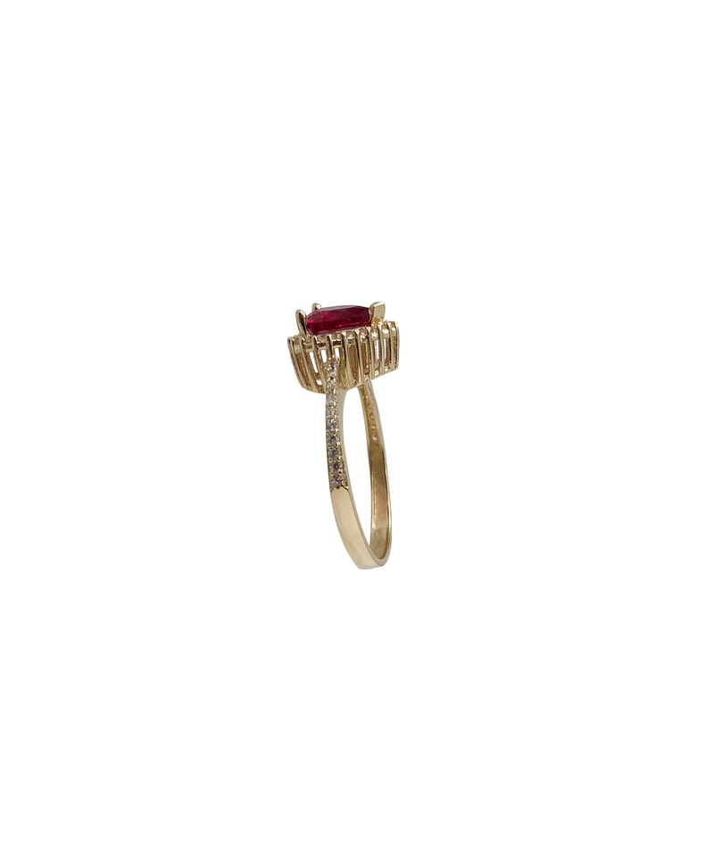 Zirconia Heart Shape Ring (14K)