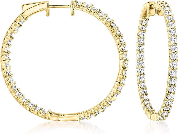 Diamond Hoop Earrings (14K)