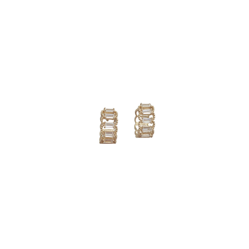 Cubic Zirconia Huggies Fancy Earring (14K).