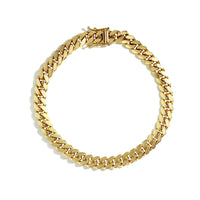 [Box Lock] Solid Miami Cuban Bracelet (18K)