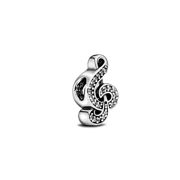 Zirconia Infinity & Bezel Safety Charm for Bracelet (Silver)