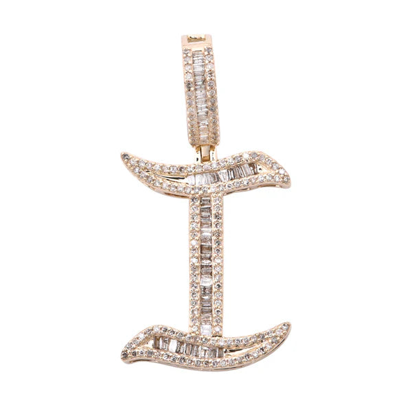 Diamond Letter I Initial Pendant (14K)