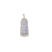 Diamond Purple Jade Guanyin Pendant (14K)