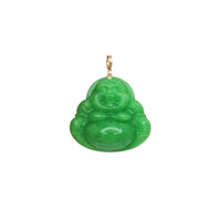 Jade Laughing Buddha Pendant (14K)