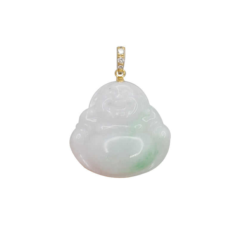 Diamond Laughing Jade Buddha (14K)