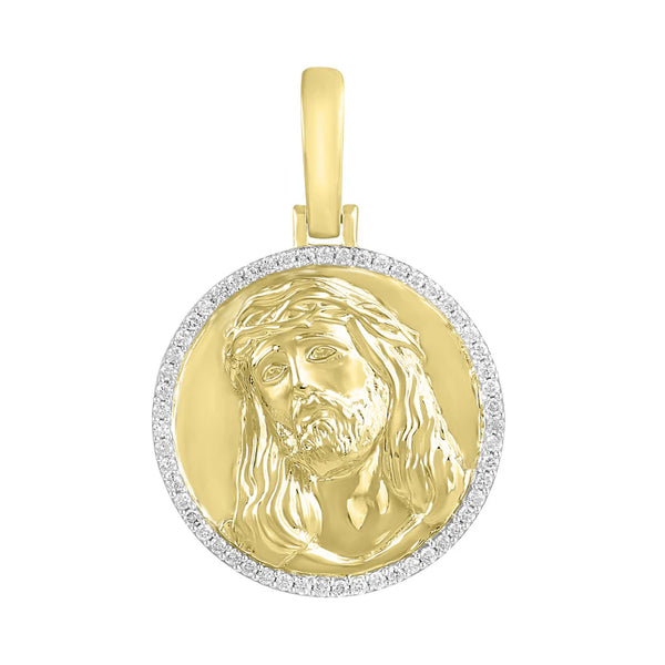 Jesus Face Diamond Pendant (14K)