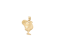 Diamond-Cut  Rooster Pendant (14K)