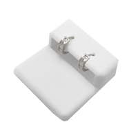 Princess Cut CZ Huggie Earrings (14K).